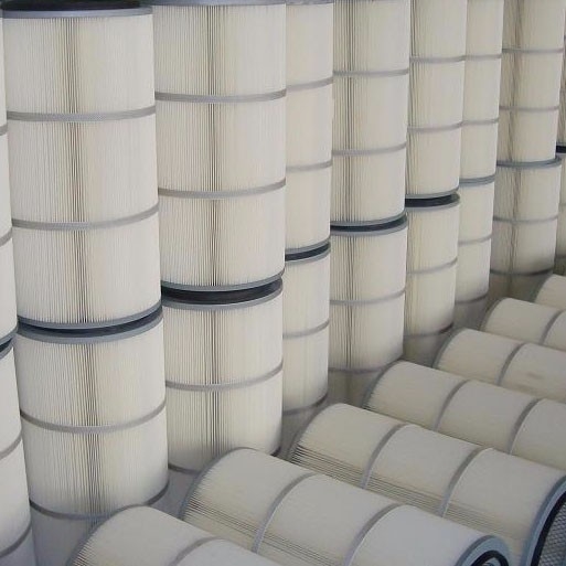 White Industrial Air Filter Cartridges / Dust Collector Cartridge Filter